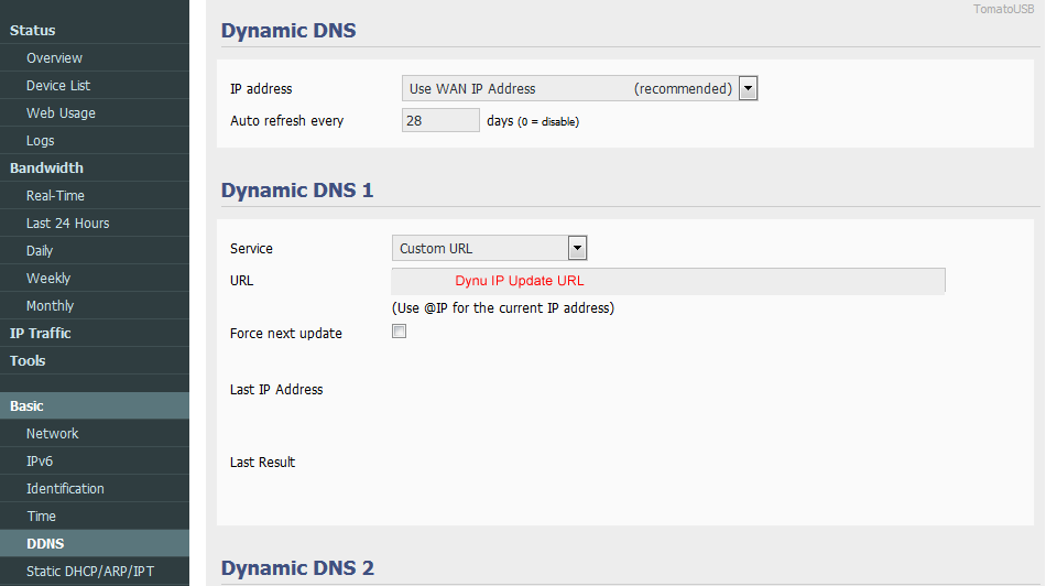 Tomato USB Dynu Dynamic DNS