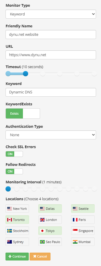 Keyword Monitor Dynu System Monitoring & DNS Failover