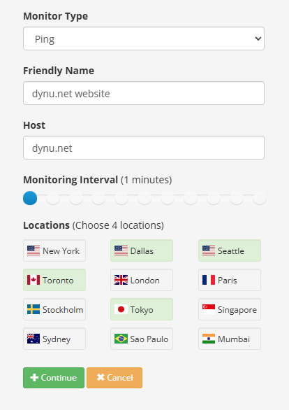 Ping Monitor Dynu System Monitoring & DNS Failover
