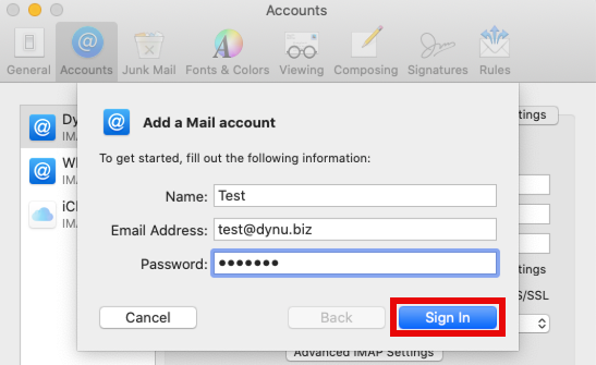 Apple Mail Client Configuration
