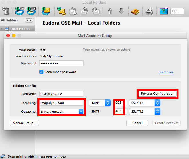 Eudora Mail Client for Mac Configuration