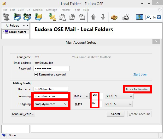 Eudora Mail Client for Windows Configuration