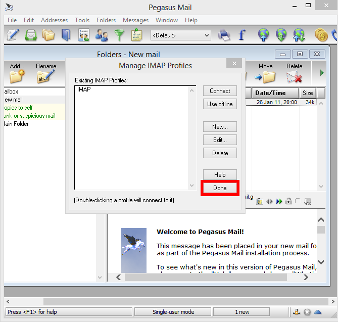 Pegasus Email Client Setup
