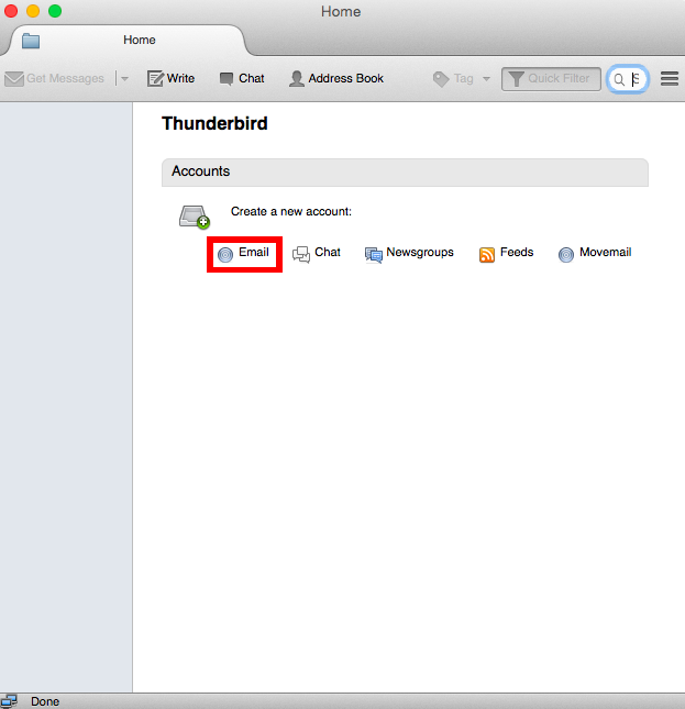 Thunderbird Mac Setup