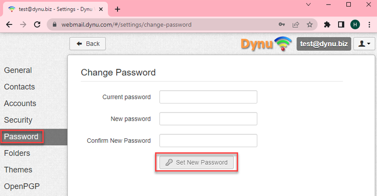 Webmail Change Password