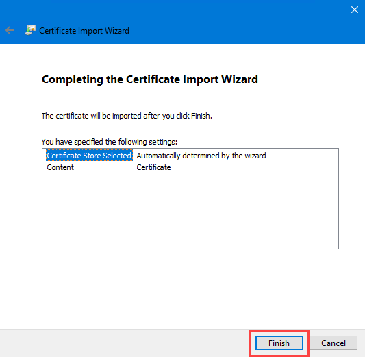Confirm import settings
