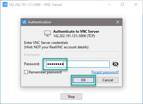 Connect with VNC client